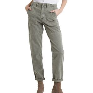 Bella Dahl Sutton Rolled Patch Pant Moss Green Cotton Tencel 26